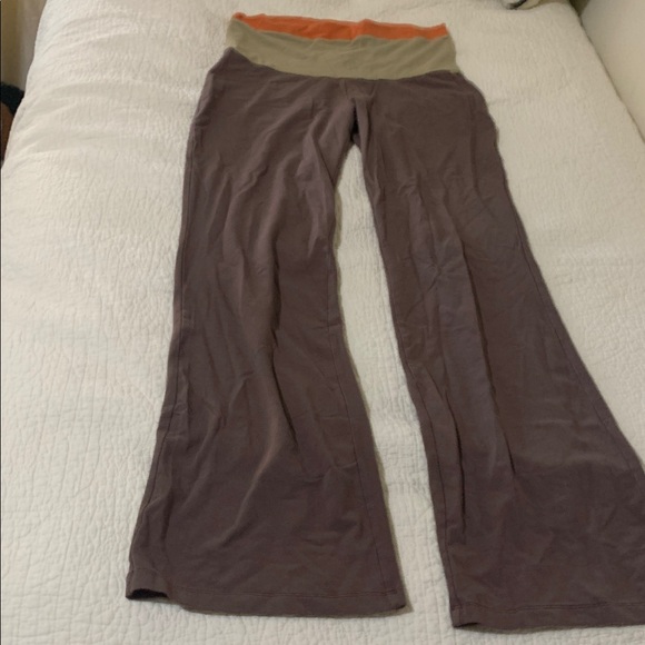 Wide Leg Brown Pants with Colorful Waistband - Picture 1 of 1